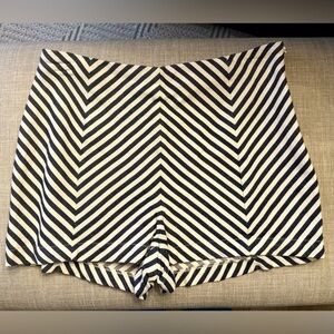 Lush Blue and White Chevron High Waist Shorts